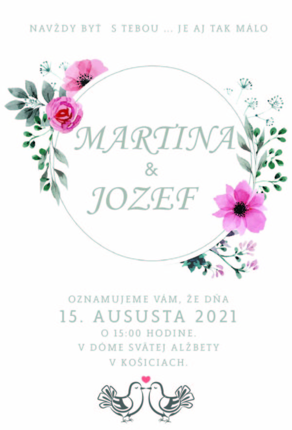 Svadobné oznámenie SO21013